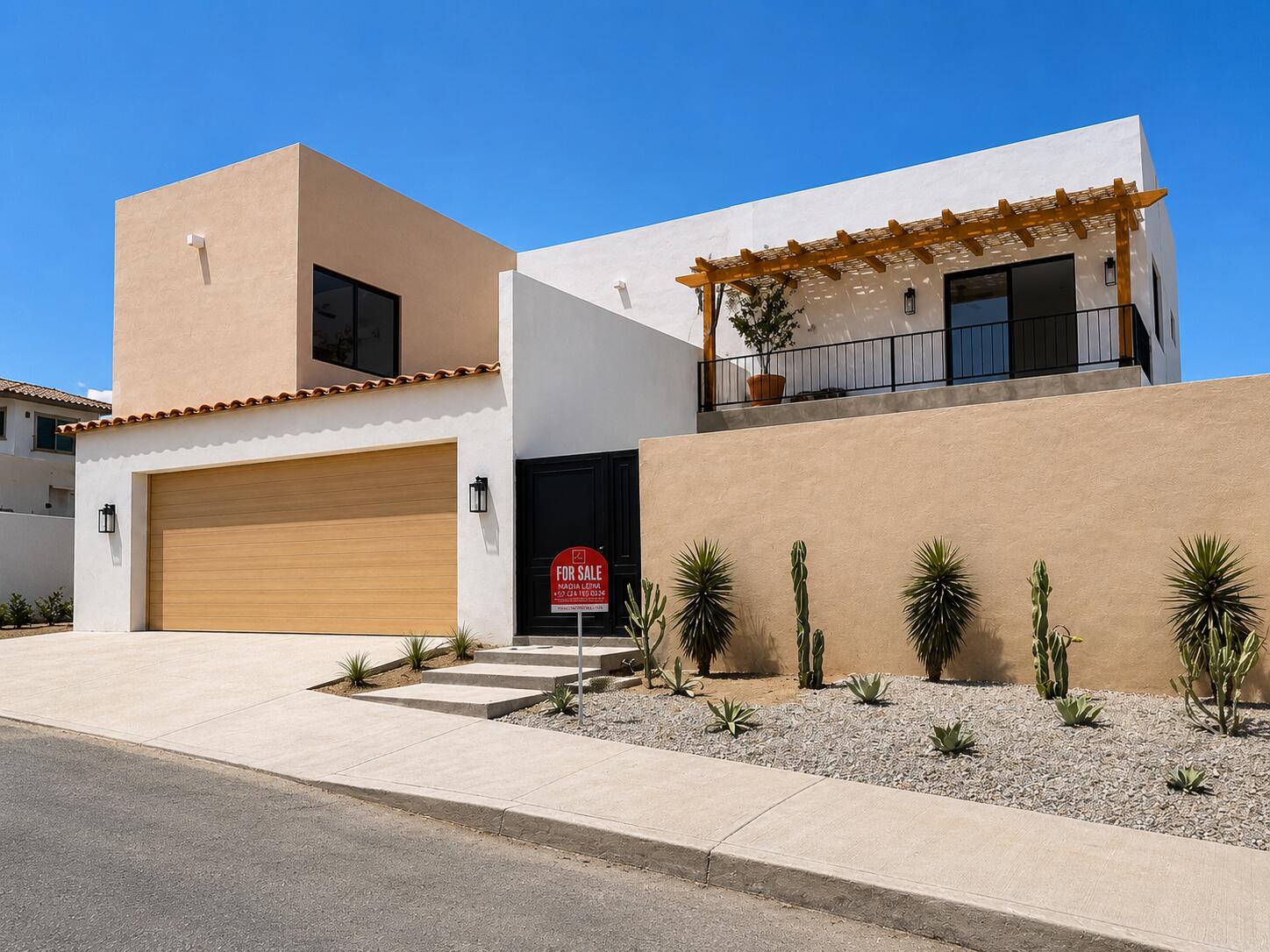 Chileno Bay Sjd-Inland/Golf:Gen Brand-new contemporary residence completed in May 2026, Casa al Parque offers 308.19 mÂ² of air-conditioned living space and 561.52 mÂ² total construction in San JosÃ© del Cabo. This four-bedroom home plus maid's quarters combines modern Baja architecture with functional family living, featuring open-concept interiors, high ceilings, natural light, porcelain floors, Rosa Morada wood carpentry, granite kitchen countertops, marble bathroom finishes, pool, landscaped outdoor areas, and a spacious rooftop terrace prepared for jacuzzi, pergola, BBQ, and lounge area. Ideally located within close proximity to Fonatur Park, golf courses, downtown, beaches, schools, restaurants, and hotels. – 12 Vialidad 2, San Jose del Cabo, BS
