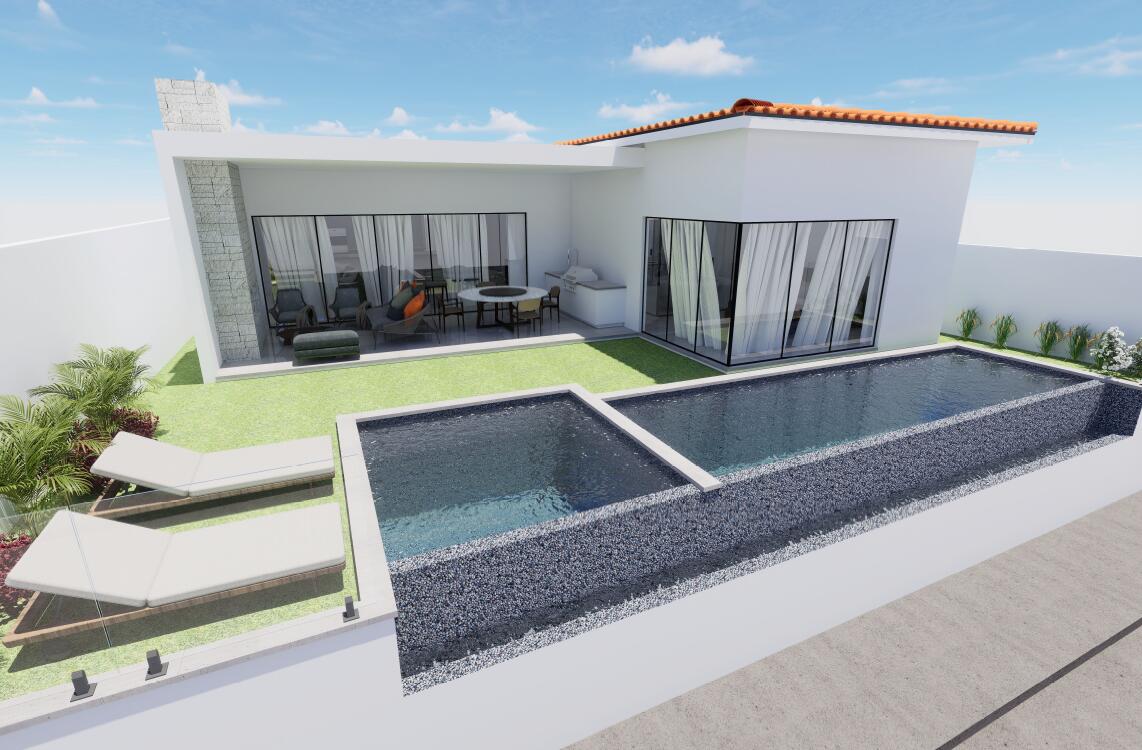 Chileno Bay Copala When you enter this spacious single level floorplan you will find that it is inviting and comfortable. This home with 3 full Bedrooms and 4 Bathrooms comes with a 4th Flex Room for entertainment or can be 4th bedroom, homes to be built to the highest quality and will be ready to move in June of 2025, finishes will include beautiful granite, marble and travertine finishes. This home includes pool Our standard appliances are GE Cafe. These single level homes were well thought out and meticulously designed with every needed feature to make them not only desirable but functional. All residences are ready to enjoy the amenities that Quivira has to offer from Golf to the amazing Beach Club and Gym. floorplan is of actual home for sale, – lot 49 The Heights at Cielo Marbella, Pacific, BS
